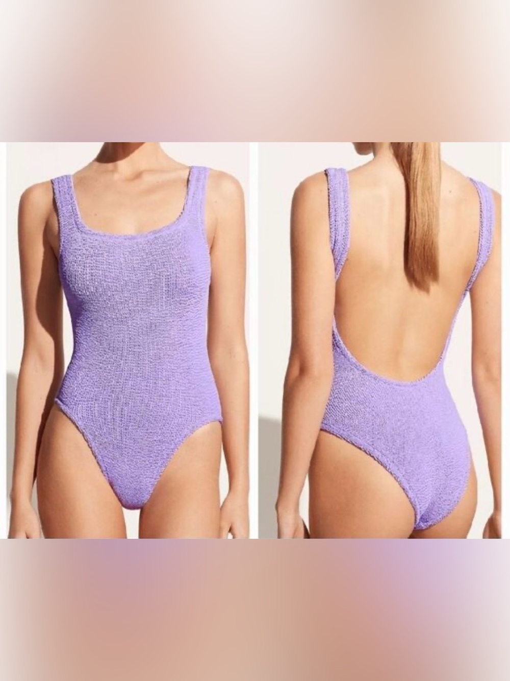 Kendall & Kylie Lavender Textured One-Piece Swim Suit
